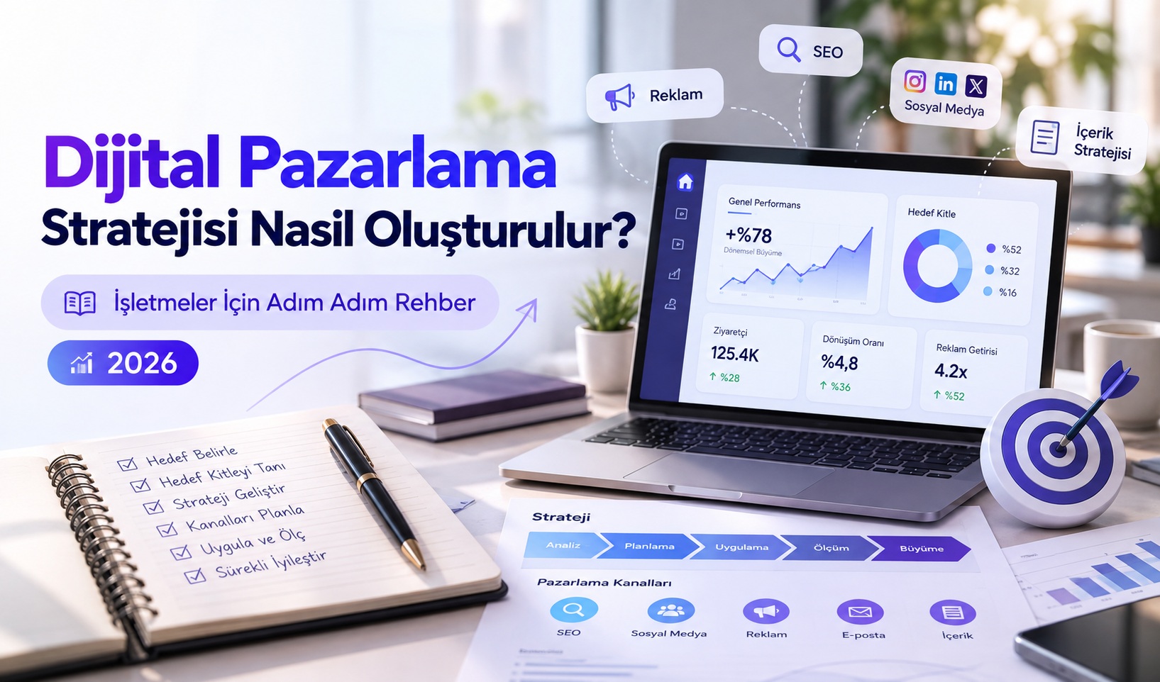 Dijital pazarlama stratejisi nasıl oluşturulur - işletmeler için adım adım rehber