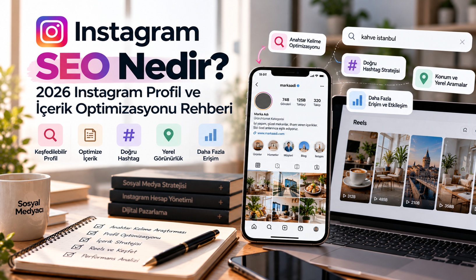 Instagram SEO 2026 - profil ve içerik optimizasyonu rehberi