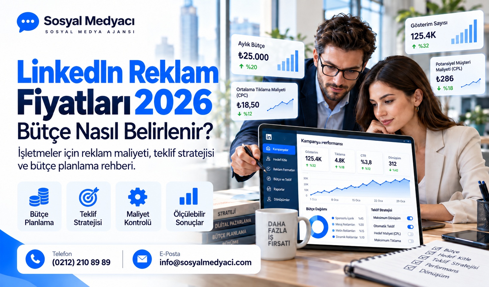 LinkedIn reklam fiyatları 2026 ve bütçe belirleme rehberi