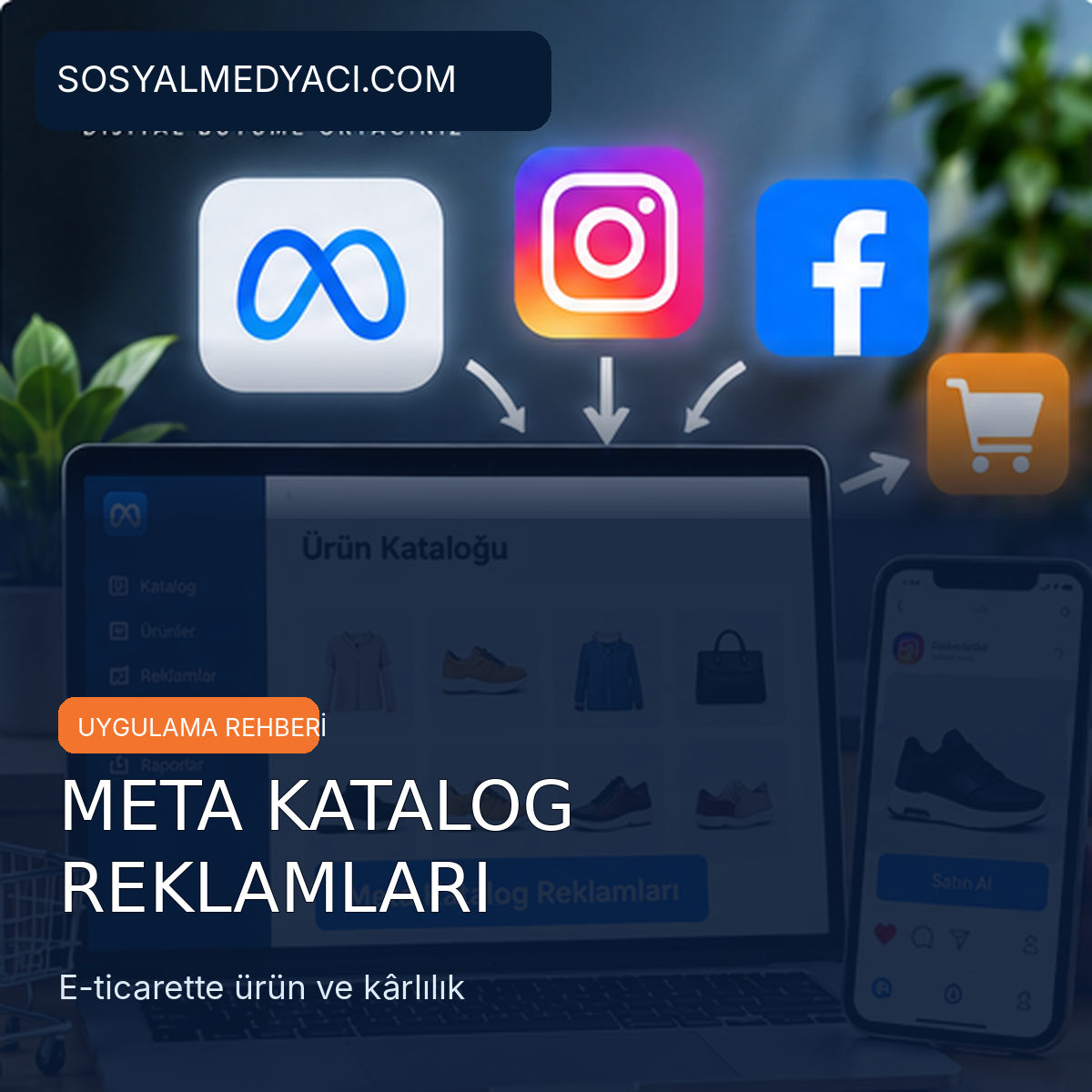 E-ticaret ürün kataloğu ve Meta reklam yönetimi için temsili görsel