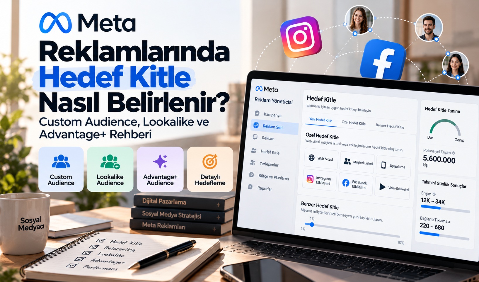 Meta reklamlarında hedef kitle - Custom Audience Lookalike Advantage+ rehberi